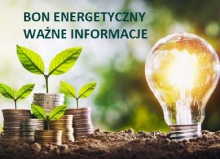 INFORMACJE DOTYCZĄCE BONU ENERGETYCZNEGO