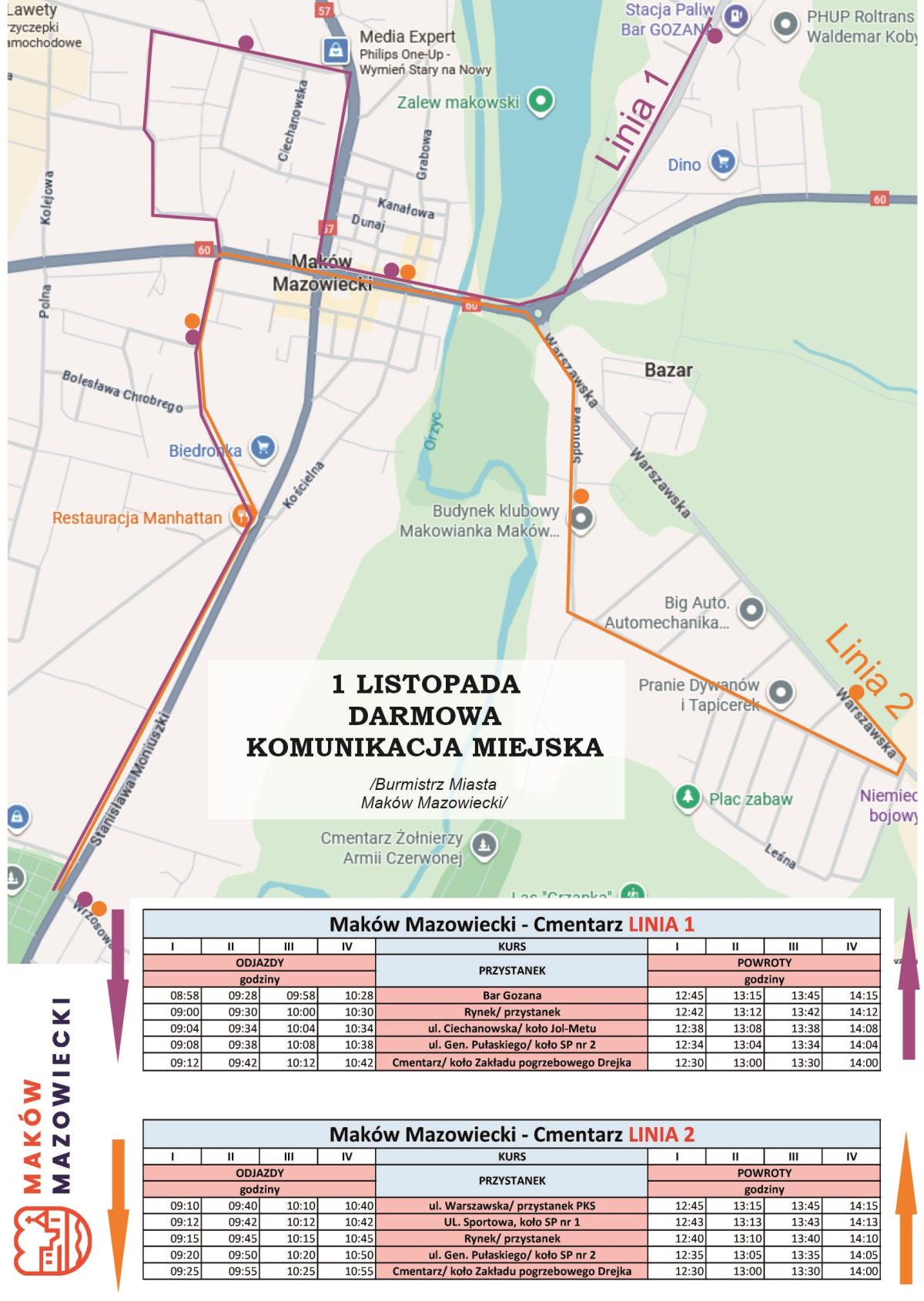 Darmowy transport na 1 listopada