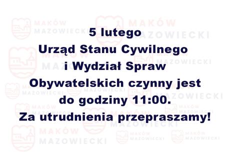 5 LUTEGO USC I WYDZIAŁ SPRAW OBYWATELSKICH CZYNNY DO 11:00